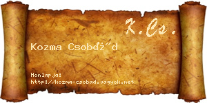 Kozma Csobád névjegykártya