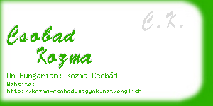 csobad kozma business card